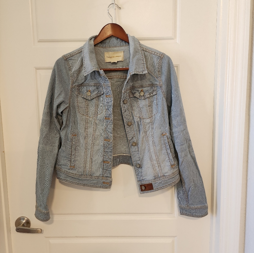Anthropologie Pilcro Striped Jean Jacket